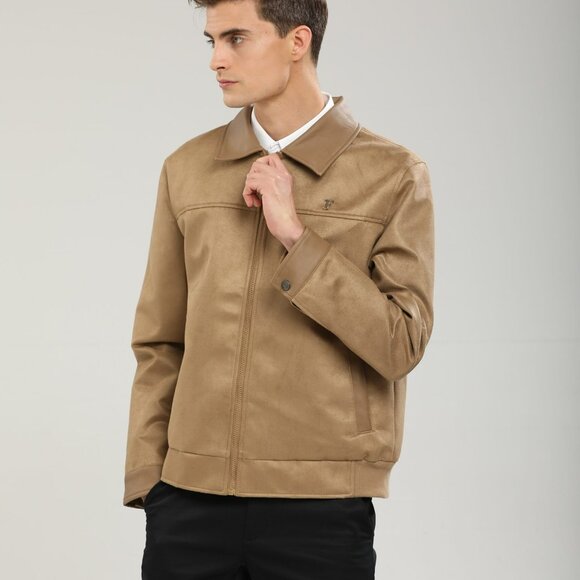 F-Collections Luxury Suede Bomber Jacket M17122:PR830 - Picture 1 of 4
